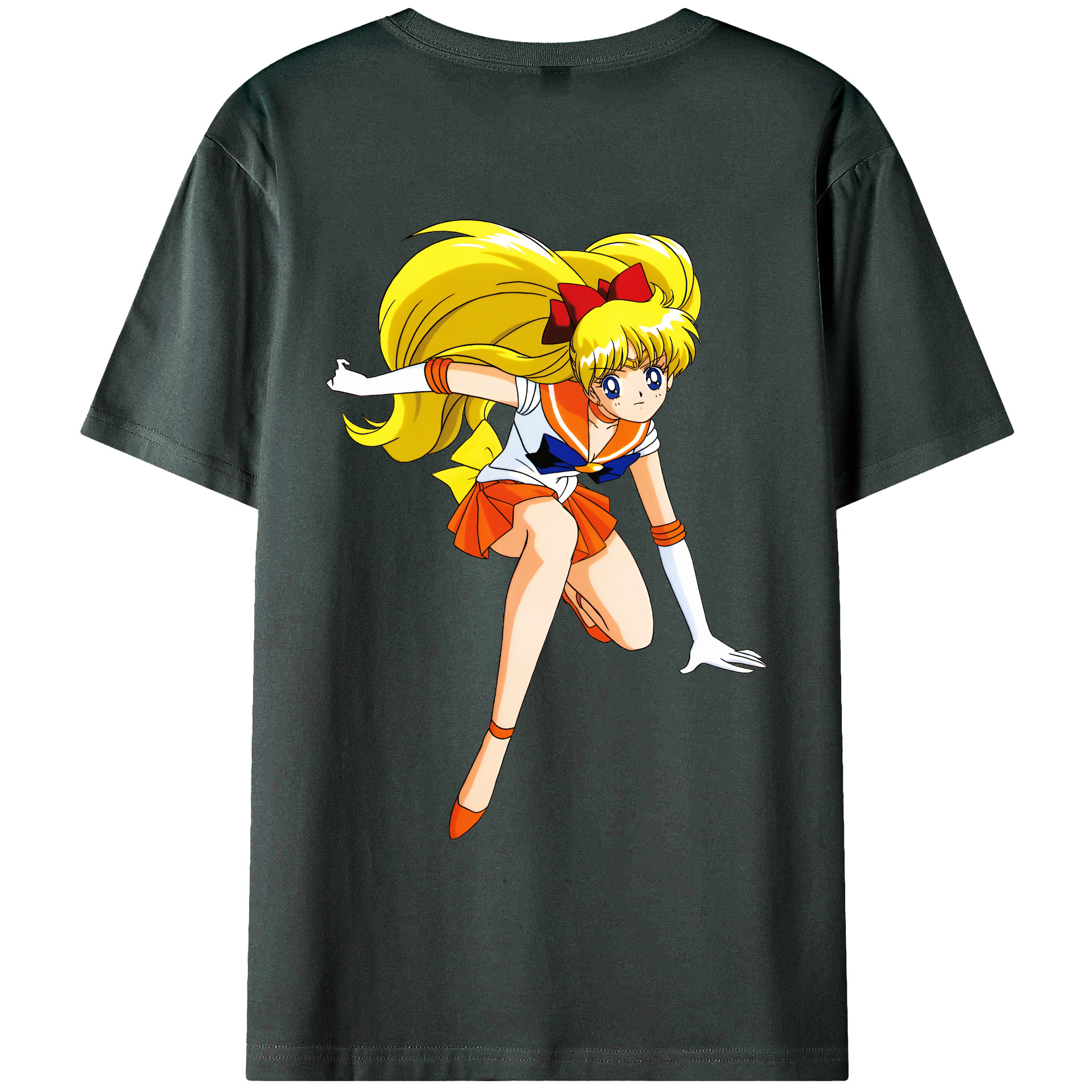（画像用） 美少女戦士セーラームーン 愛野 美奈子 あいの みなこ Sailor Moon Aino Minako 綿100％ メンズ半袖Tシャツ（バックプリント） 通気性